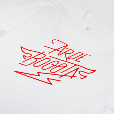 Arde Bogota, Camiseta Blanca Logo Rojo