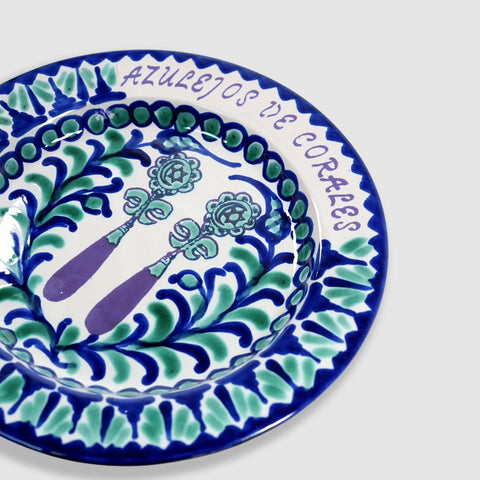 Dellafuente, Plato de Cerámica Azulejos de Corales