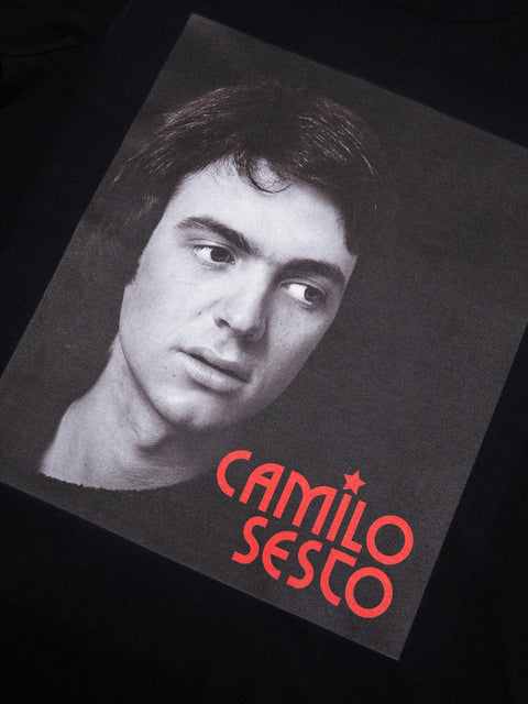 Camiseta negra retrato Camilo Sesto