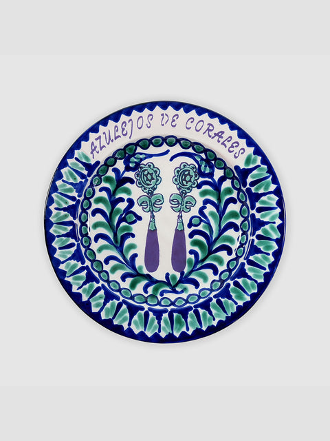 Plato de Cerámica Azulejos de Corales