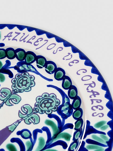 Plato de Cerámica Azulejos de Corales