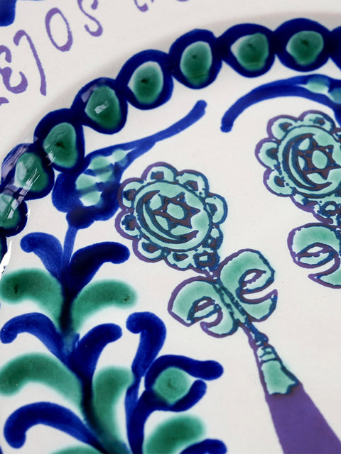 Plato de Cerámica Azulejos de Corales
