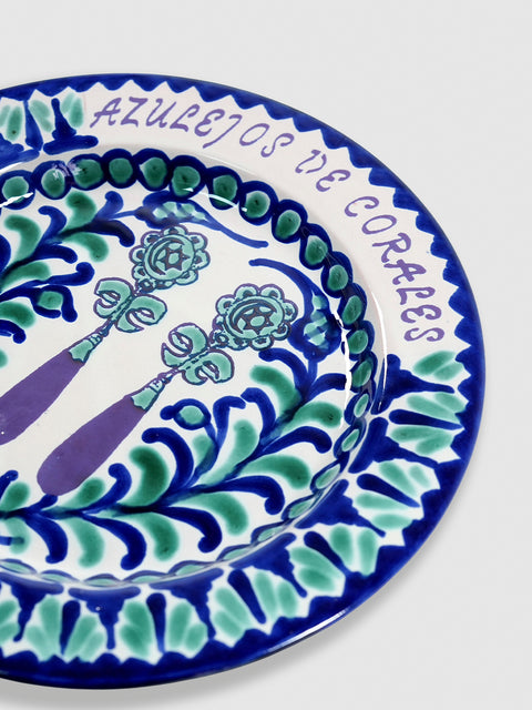 Plato de Cerámica Azulejos de Corales