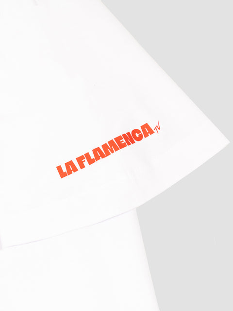 Camiseta Oversize Mantón Flamenca Blanco y Rojo