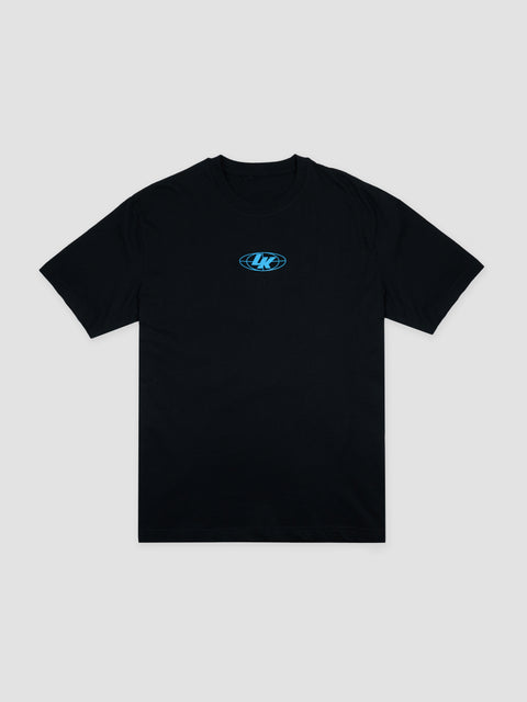 Camiseta negra logo azul