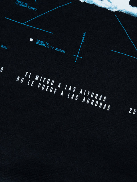 Sudadera negra logo azul
