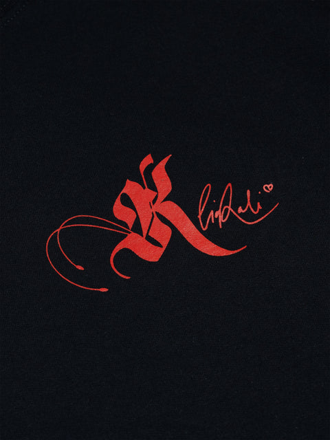 Sudadera negra logo rojo