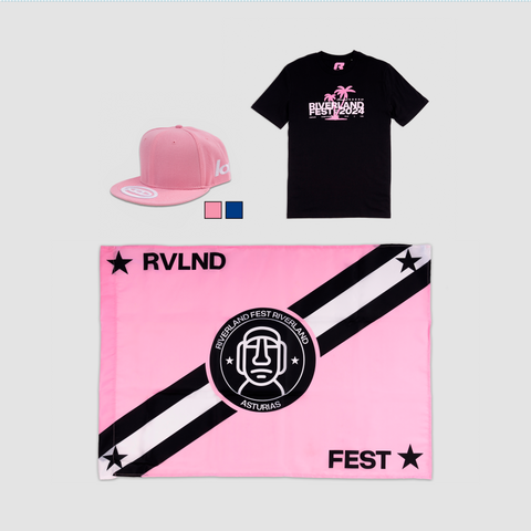 Pack Paradise Negro - Camiseta + Gorra + Bandera