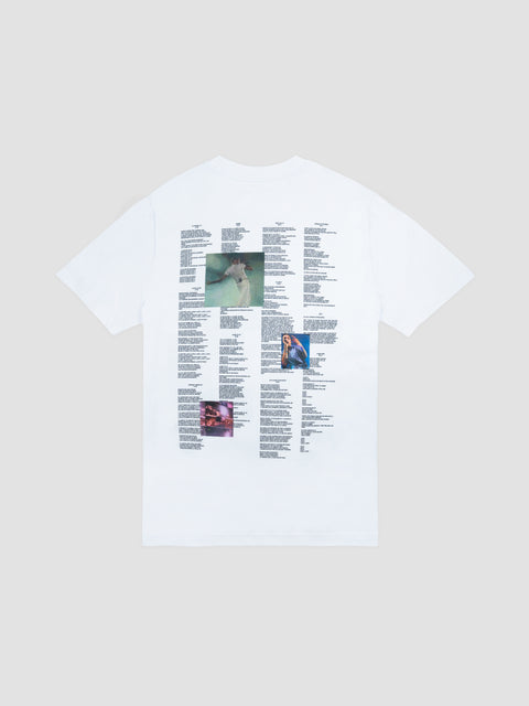 LOVE LOVE FLAKK LYRICS / T SHIRT / WHITE