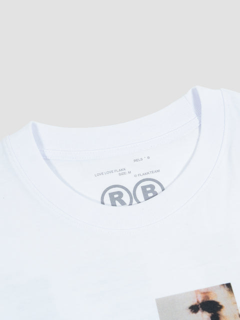 LOVE LOVE FLAKK LYRICS / T SHIRT / WHITE