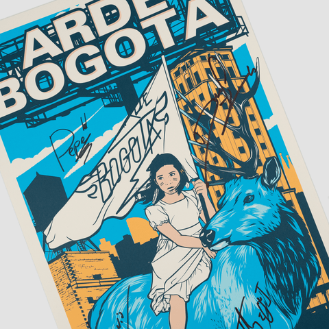 Arde Bogota, Pack 3 Carteles Firmados "Arde Bogotá Fin de Gira 2024"