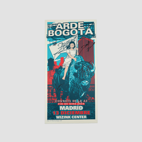 Arde Bogota, Pack 3 Carteles Firmados "Arde Bogotá Fin de Gira 2024"