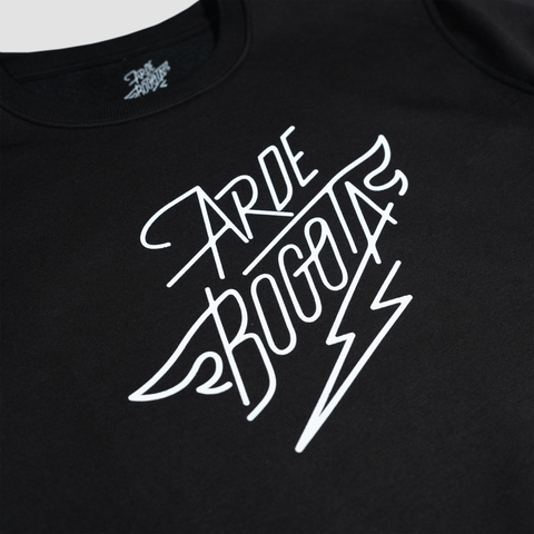 Arde Bogota, Sudadera Negra Logo Blanco