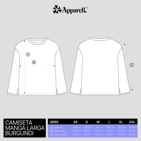 La Plazuela, Camiseta Manga Larga Burgundy LUGAR Nº0 (D.L.Y)